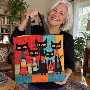 Cats quilted tote bag
