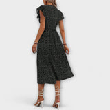 Elegant Polka Dot Midi Dress