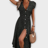 Elegant Polka Dot Midi Dress