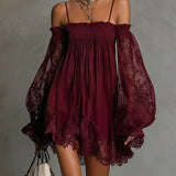 Nea - Off-Shoulder Lace Mini Dress