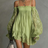 Nea - Off-Shoulder Lace Mini Dress