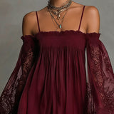 Nea - Off-Shoulder Lace Mini Dress