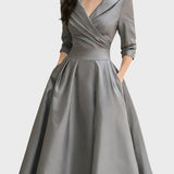 Tereza | Elegant Long-Sleeve Midi Dress