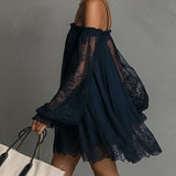 Nea - Off-Shoulder Lace Mini Dress