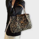 Lora - Leopard Print Canvas Tote