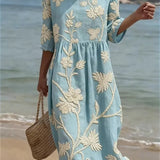 Kimberly | Botanical Floral Midi Dress