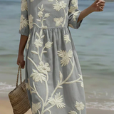 Ashley | Botanical Floral Midi Dress