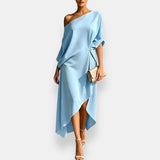 Oriana – Asymmetric Pleated Dress