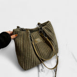 Lora - Soft Corduroy Shoulder Bag