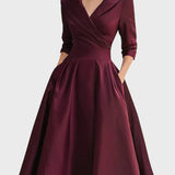 Tereza | Elegant Long-Sleeve Midi Dress