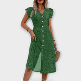Elegant Polka Dot Midi Dress