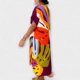 Roos - Colourful Leaf Print Everyday Dress