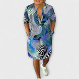 Liora - Colourful V-Neck Dress