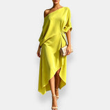 Oriana – Asymmetric Pleated Dress