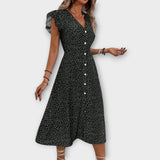 Elegant Polka Dot Midi Dress