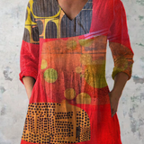 Skylar | Long Blouse with Statement Print