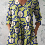 Talia | Long Blouse with Statement Print