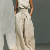 Venancia | Minimalist Top and Wide Trousers Set