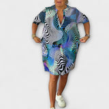 Liora - Colourful V-Neck Dress