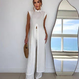 Benigna | White Ruffle Tunic and Trousers Set