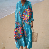 Flattering Print Summer Dress - Style 17