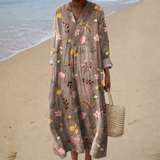 Flattering Print Summer Dress - Style 12
