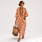 Kaftan Selma Coral Star Print