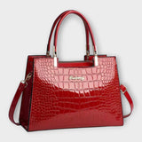 Lora - Glossy Croc-Effect Handbag