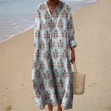 Flattering Print Summer Dress - Style 18