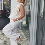 Trinidad | White Shirt and Wide Trousers Set