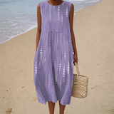 Sleeveless Comfort Summer Dress - Style 28