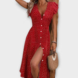 Elegant Polka Dot Midi Dress