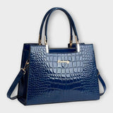 Lora - Glossy Croc-Effect Handbag