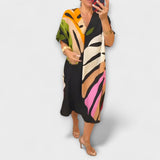 Roos - Colourful Leaf Print Everyday Dress