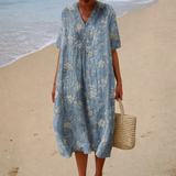 Flattering Print Summer Dress - Style 19