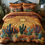 Cactus Sunrise 3-Piece Quilted Bedding Set