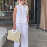 Trinidad | White Shirt and Wide Trousers Set