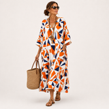Kaftan Layla Orange Geometric