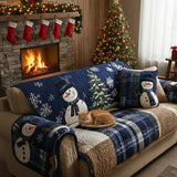 Blue Festive Nights Quilted Sofa Cover