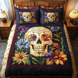 Artistic Skull 3-Piece Quilted Bedding Set