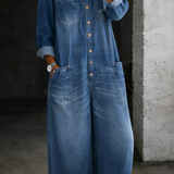Elsie - Long-Sleeve Off-the-Shoulder Jumpsuit