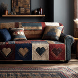 Heart Quilted Sofa Cover