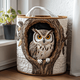 Cozy Owl Quilted Laundry Basket NCU0DDK894