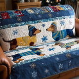 Dachshund Couple Snuggles Quilted Sofa Cover