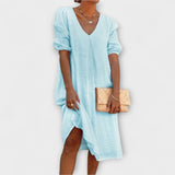 Fanny - Elegant Summer Dress with Knit Details