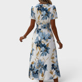 Denise | Floral Wrap Dress with Waist Tie