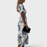Denise | Floral Wrap Dress with Waist Tie