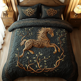 Horse 3-Piece Quilted Bedding Set