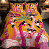 Flamingo Glow 3-Piece Quilted Bedding Set
