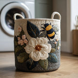 Flower Bee Quilted Laundry Basket NCU0HNH001
